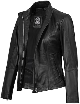 Decrum Womens Leather Jacket - Real Lambskin Stylish Leather Jack...