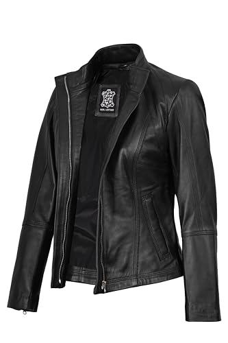 Decrum Womens Leather Jacket in Genuine Lambskin