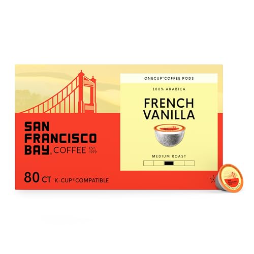 Image of San Francisco Bay K-Cup Coffee Pods, French Vanilla (80 ct), Medium Roast, Commercially Compostable Single-Serve Flavored Coffee Pods