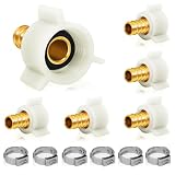 6Pcs PEX Swivel Adapter, 1/2' inch X 1/2' PEX Female NPT Swivel Adapter Brass Crimp Fittings, RV PEX Plumbing Fittings Pex Faucet Connector...