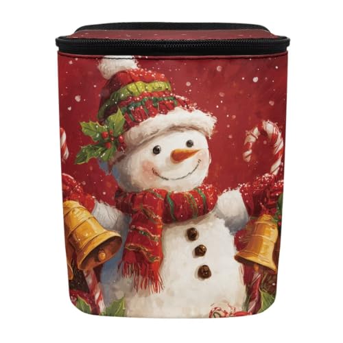Image of Christmas Snowman Candy Hanging Garbage Bin Cute Car Accessories Multipurpose Trash Bin Decoration Car Interior for Women Men