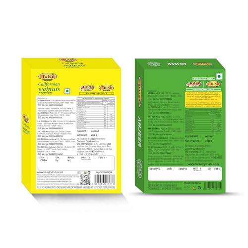 Image of Tulsi California Walnut Kernels Premium 200g, Tulsi Anjeer Zaika 250g Combo Pack | Dry Fruits & Nuts Combo | Healthy Nutritious Snacks