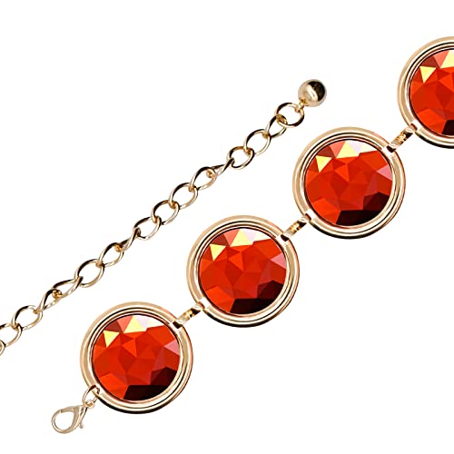 Halloween Cosplay Waist Belt Women's Waist Belt Stone Chain Set for DIY Cosplay, Red Gems Chain Belt for Women Dress 7