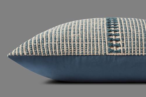 Image of Loloi Chris Loves Julia Harvey Blue /Natural Cover w /Poly Pillow