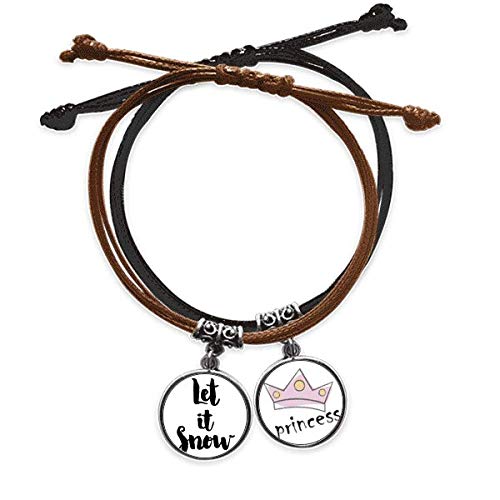 Pulsera Let It Snow de cuero para looks casuales y paseos de invierno
