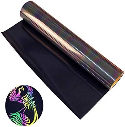 – Primst Reflective Rainbow Heat Transfer Vinyl Roll 12inch X 5ft Iron on PU Transfer Vinyl DIY Heat Press Design for T-Shirt, Clothes, Hats and Other Textiles