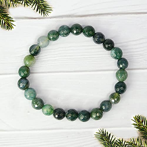 Image of Reiki Crystal Products Certified Natural Crystal Stone 8 mm Faceted /Diamond Cut Beads Bracelet for Men & Women | Reiki Charged Gemstone Bracelet | Multiple Crystal Variants Available