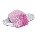 Filles Plage Pantoufles Enfants Été Sliders Sandales Enfant Chambre Piscine Chaussures En Peluche Pantoufles Casual Pantoufle Fausse Fourrure Sliders Tongs Sliders pour Enfants,Rose, 30.5 EU