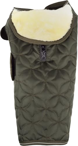 Flamingo Hundemantel Winter – Ushi Khaki – 45cm – warm & modisch – Polyester – wasserabweisend – Fleece-Innenfutter – Klettverschluss – reflektierend – Geschirröffnung