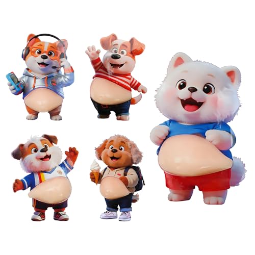 Pegatinas Blandas De Barriga 3D Lindas | 5 Piezas Divertidas Calcomanías 3D Infantiles,Juguete Anti Estrés Aprieta,para Cuadernos Estuches Tazas Escuela Aula Fiesta Manualidades Cumpleaños