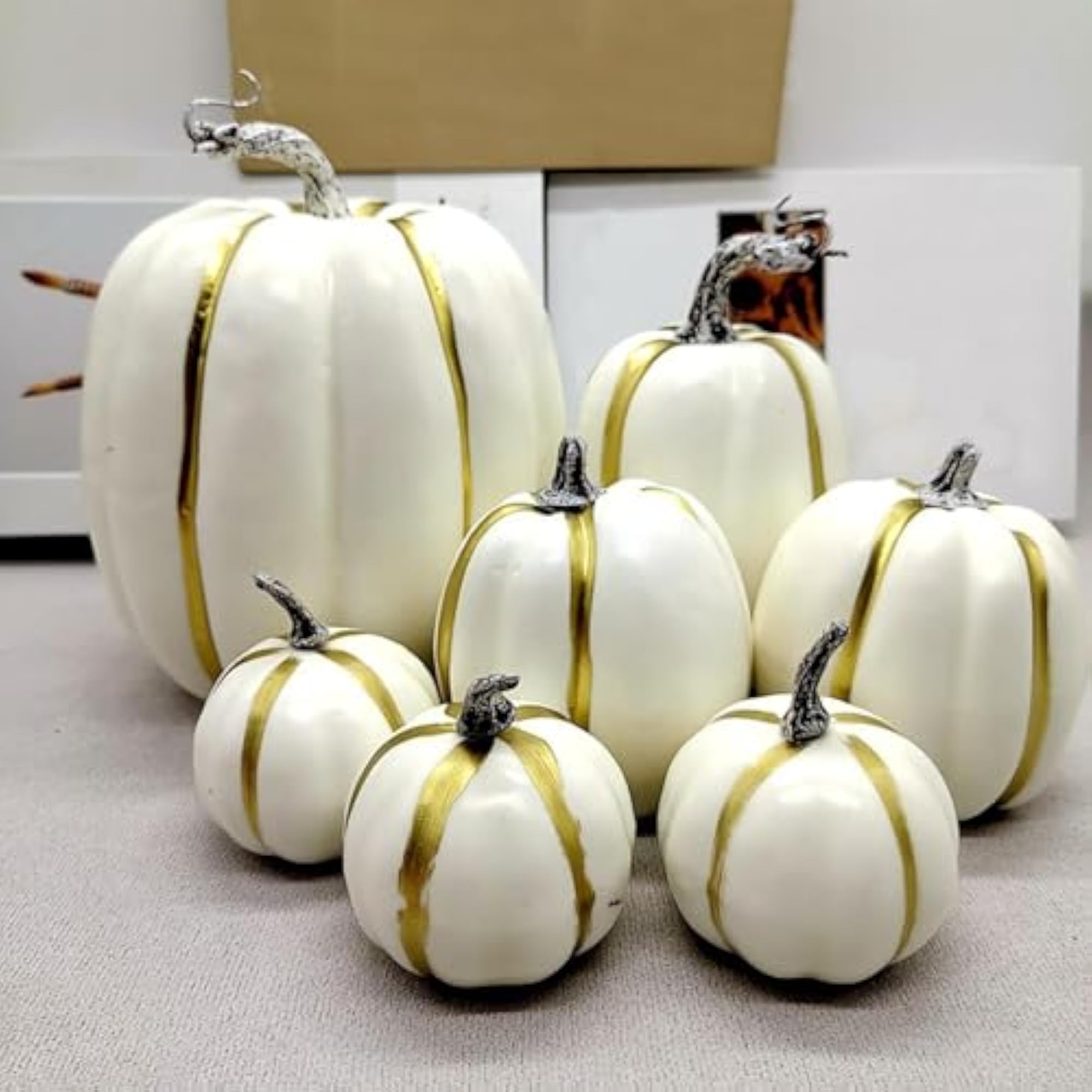 7X Foam Pumpkins Simple Crafts Artificial Pumpkins