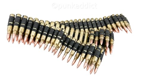 Bullet Belt M16 .223 Caliber Black Metal Link Brass Shell Copper Tips USA Made3