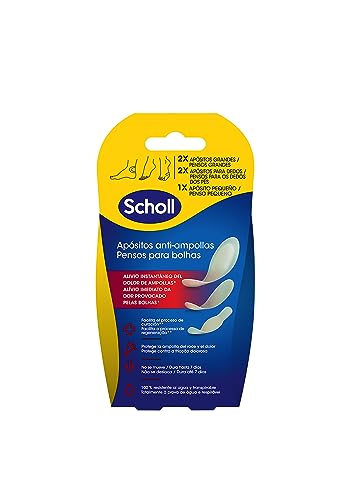 Dr. Scholl's Apósitos para Ampollas en Pies - Formato Múltiple x5 - Alivio Instantáneo y Cicatrización Rápida - Impermeables y Transpirables