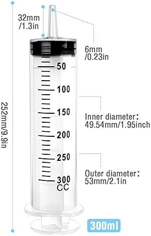 Duża strzykawka 300 ml/350 ml/500 ml, wielokrotnego użytku, płynna strzykawka z cewnikiem o dużej pojemności do laboratorium, przemysłu, ogrodu, karmienia zwierząt domowych