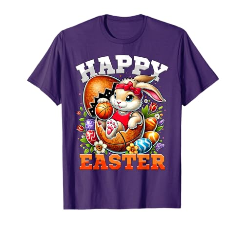 Happy Easter Bunny Basketball Funny Easter Basketball Lover T-Shirt