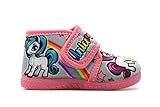  ALCALDE - 876 Gris - Zapatilla de IR por casa Cubierta con Velcro, Chinela Tipo botín, Pantufla Unicornio, para: Niña Color: Gris Talla:28