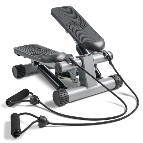 Sunny Health & Fitness Mini Stair Stepper with Resistance Bands for Cardio
