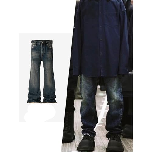 Micro Flared Long Pants, Unisex Distressed Washed Denim Jeans3