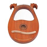 GUEYYSAN 16 Strings Harp, Mahogany Harp with Plectrums Wood Color Lyre with Tuner for Children Adults Beginners Music Lovers