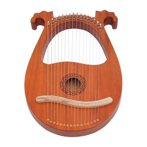 GUEYYSAN 16 Strings Harp, Mahogany Harp with Plectrums Wood Color Lyre with Tuner for Children Adults Beginners Music Lovers