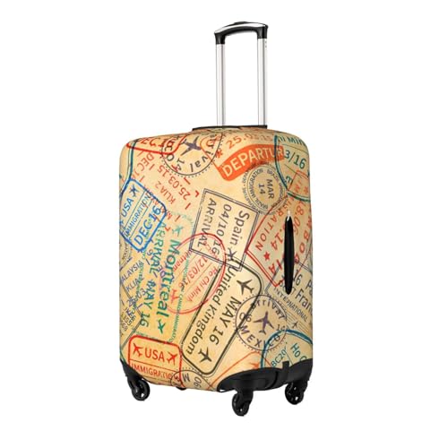 Travel Visa Stamps Travel Luggage Cover Fits 18/24/28/32 Inch Luggage, Washable Suitcase Cover Protector with Concealed Zipper for Wheeled Suitcase Tsa Approved2