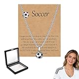 ZWWOGE Fußball Halskette Geschenkset mit Bedeutungskarte & Geschenkbox (11x11cm) - Motivierendes Geschenk für Sohn, Enkel, Neffe & Fans zu, Ostern oder Geburtstag