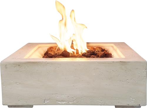 Field & Flame Mazus Gas Fire Pit in Travertine
