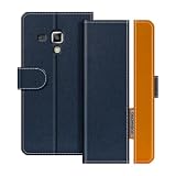 UOGNADGD Étui en Cuir Compatible avec Samsung Galaxy Trend S Duos S7562 Coque Portefeuille avec Fermeture magnétique Support intégré et emplacements Cartes (Bleu)