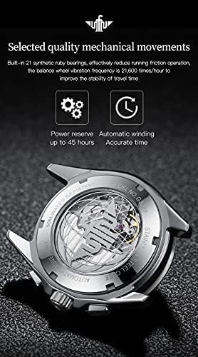 Image of OUPINKE Men's Skeleton Mechanical Watches Luxury Dress Automatic Self Winding Sapphire Crystal Waterproof Tungsten Steel Band Wrist Watches