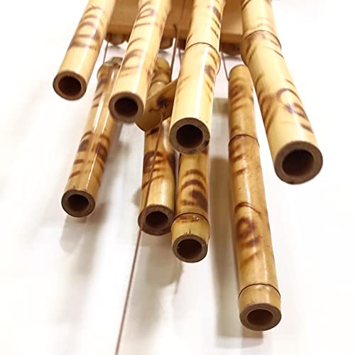 Image of Plus Value Feng Shui Bamboo Wind Chimes Wooden for Positive Energy Home, Balcony, Garden, Office Decor | Peaceful Sound, Vastu-Friendly (8 Pipes, 31.5 Inch | 80 CM)