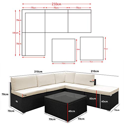 CASARIA Salotto da Giardino XL Poly Rattan 5 Posti...