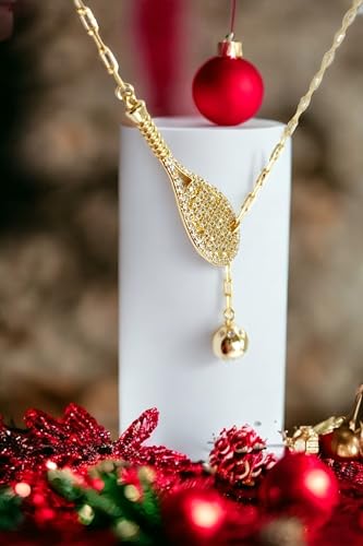 Lovematch Tennis Lariat Plus Racket and Ball Necklace - 18K Gold Plated Over Sterling Silver | Tennis Charm Necklace for Women, Christmas Gifts for Tennis Lovers2
