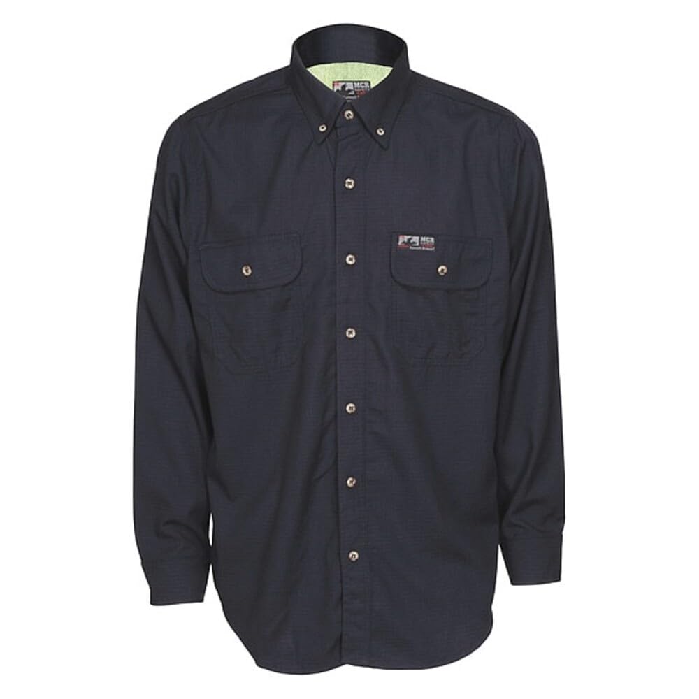 MCR Safety SBS1002X3 Summit Breeze Flame Resistant Long Sleeve Shirt with Vented Underarms and Back, Men's Work Shirt, XXX-Large, Navy Blue