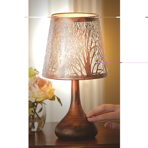 Tree Design Touch Operated Lamp - Mains Powered Modern Bronze Effect Indoor Home Decorative Light with 4 Stage Dimmer Function for Bedroom, Hallway, Living or Dining Room - H28 x 17cm Diameter Tree Design Touch Operated Lamp - Mains Powered Modern Bronze Effect Indoor Home Decorative Light with 4 Stage Dimmer Function for Bedroom, Hallway, Living or Dining Room - H28 x 17cm Diameter