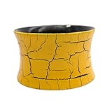 Sunken Sunny - Handmade Concave Shaped Wooden Bangle Hand Painted in Empire Yellow & Processed to Cr