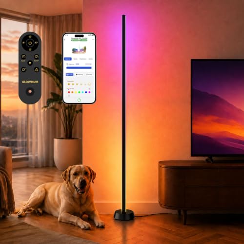 Image of GLOWRIUM Smart Corner Floor Lamp, RGBY+IC LED Floor Lamp for Living Room