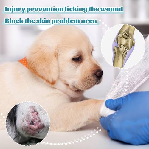 Image of ROZKITCH Front Leg Dog Sleeve for Front Right Left Leg, Pet Prevent Licking Wound Elbow Knee Protector, Dog Recovery Suit Cone Collar Alternative for Sprain ACL CCL Arthritis Joint Care Zebra XS