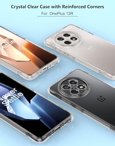 Image of JGD PRODUCTS for OnePlus 13R 5G Premium Transparent Hybrid Soft Slim Dust Proof Back Case Cover with Camera Protection