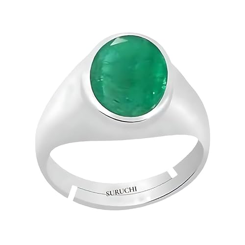 Suruchi Gems & Jewels �s���A 925 �X�^�[�����O�V���o�[ �G�������h/�p���i �萯�p ��� 5.25 ���b�e�B�܂���5�J���b�g ���߉\�ȃ����O �����p CVT