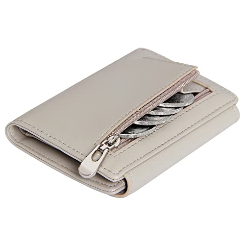 GEEAD Women's RFID Blocking Pu Leather Small Wallets, Slim Multi Card Holders Wallet for Women with Zipper Coin Pocket