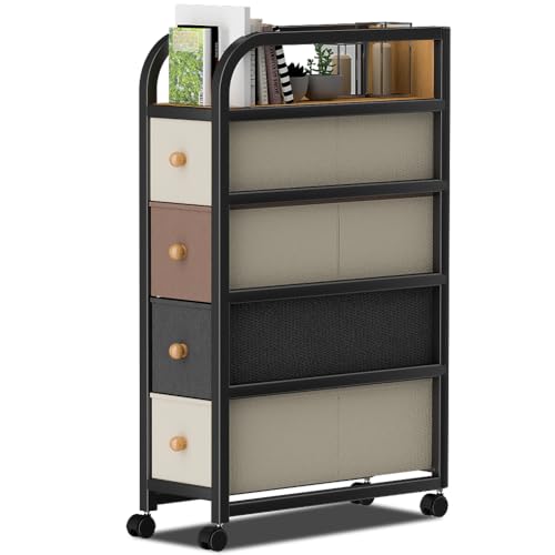 Lista de Cajones - los preferidos. 47 Cómoda Compacto Gran Capacidad de 4 Cajones Almacenamiento Organizador Cajonera de Estructura Estantes de Metal y 4 Cajones Unidades de Almacenaje de Tela No Tejida para Hogar y...