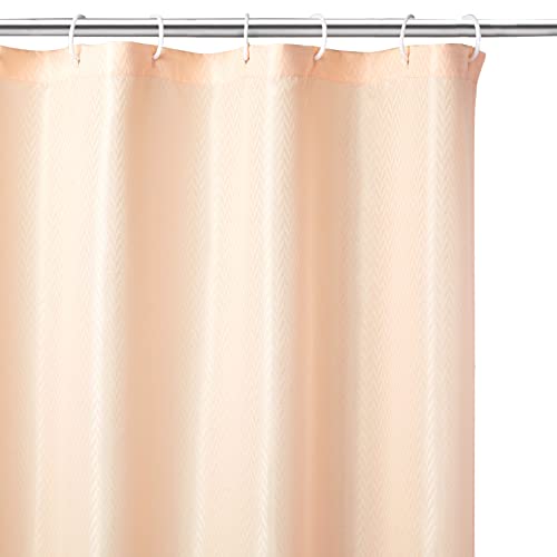 Image of Encasa XO Waterproof Shower Curtain for Bathroom 7 x 6 feet(183x213 cm), Anti-Fungal Polyester Washroom Curtain with 12 Hooks, Wet & Dry Partition Toilet Curtains ZZ Peach