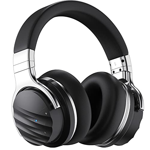 E7 MAX Wireless Active Noise Cancelling Headphones, Over Ear Bluetooth Headphones, 30H Playtime, Hi-Res Audio, Deep Bass - Built-in Microphone for Travel, Home, Office, Gym (Black)