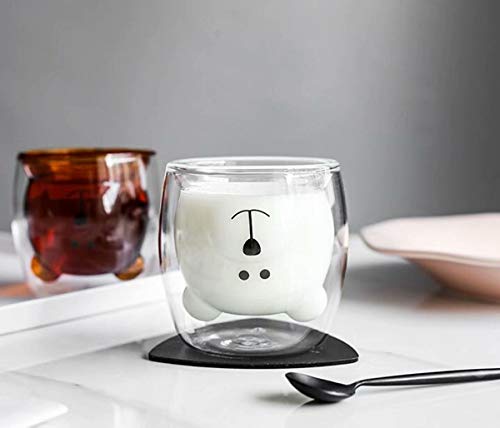 Süße Bier tassen KaffeeTeegläser Trinkgläser Kaffeeglas Doppelwandige Isoliergläser Bär Katze Becher Tasse - Image 5