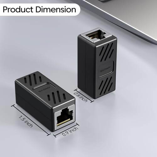 Image of Sounce RJ45 Coupler Ethernet Adapter (Pack of 2) - Cat7 /Cat6 /Cat5e High-Speed 8P8C Inline LAN Coupler Extender, Female-to-Female Connector for Network Cable Extension, Secure Gigabit