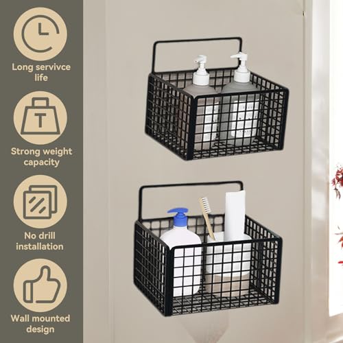 Drahtkorb, Drahtaufbewahrungskörbe, Drahtkörbe Für Die Speisekammer, Hängekörbe Für Die Küche, Kleiner Korb, Wanddrahtkorb(Schwarz)