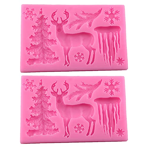 dragon-ordinary Weihnachten Silikon Form 3D Elch Schneeflocke Baum Formen Zur Herstellung Von Fudge, Schokolade, EiswüRfeln, Kunsthandwerk, Kuchen Und Partydekorationen Cover