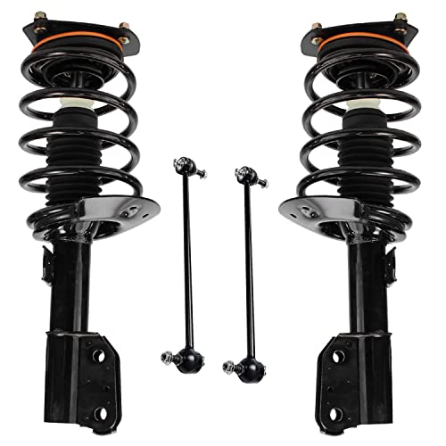 Detroit Axle - 4pc Front Strut Kit for 2004 2005 2006 2007 2008 Pontiac Grand Prix, 2 Struts w-Coil Spring 2 Sway Bar Links Replacement Quick Install Ready Strut Suspension Shocks Assembly