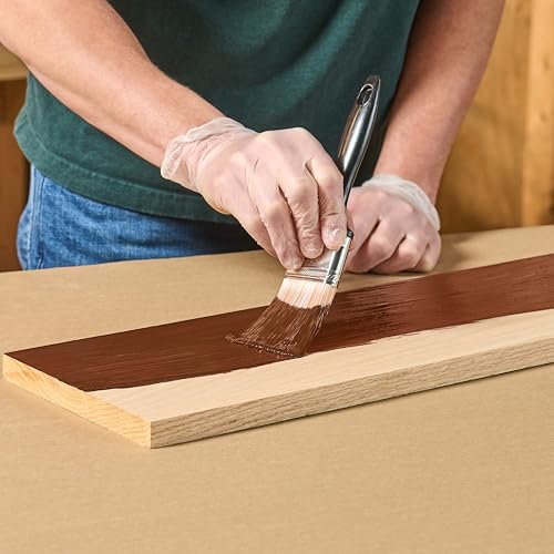 Image of Varathane Total Control Gel Stain | Low Odor Water-Based Formula | Thick Gel Formula for Vertical Surfaces | Ideal for Wood, Metal & Fiberglass | Half Pint | American Walnut