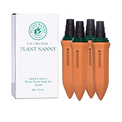 Plant Nanny Quick Connect Plastic Bottle Stake Set (4 Pack)